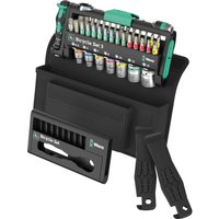 Wera 41 piece bicycle repair set with black case, colorful bits, sockets, and green accents, includes tire levers.
