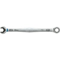 Silver Wera 6007 Joker SB long ring ratchet spanner with open-end and ratcheting ring end, ergonomic handle.