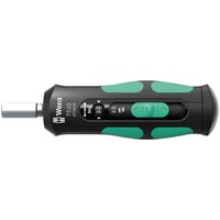 Black and green Wera 7510 Kraftform Safe Torque Speed Torque Screwdriver with ergonomic handle and adjustable settings.