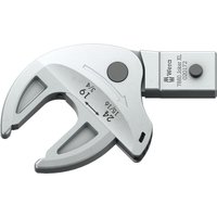 Wera Joker XL spanner insert, silver with open-end design, fits Click Torque X wrenches, marked sizes 19 and 24.