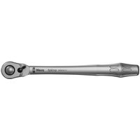 Silver Wera 8004 Zyklop Metal Ratchet with switch lever, 1/2 inch drive, sleek ergonomic handle design.