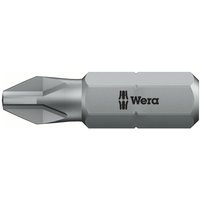 Wera 851/1Z PH Phillips screwdriver bit, silver, hexagonal base, engraved logo, extra tough design.