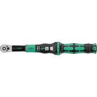 Wera Click Torque Lock A 6 wrench, black and green handle, silver adjustable head, torque scale on shaft.