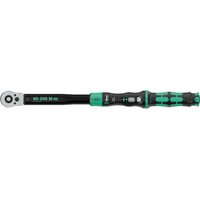 Wera Click Torque Lock C 3 wrench, black handle with green accents, adjustable torque settings, dual direction use.