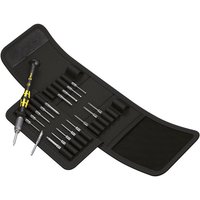 Black Wera Kk Esd Micro Screwdriver Set with 20 precision bits in a foldable case, featuring ergonomic handle.
