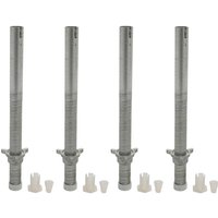 Werner MINIMAX Adjustable Leg Pack, four silver metal legs with adjustment rings and plastic end caps.