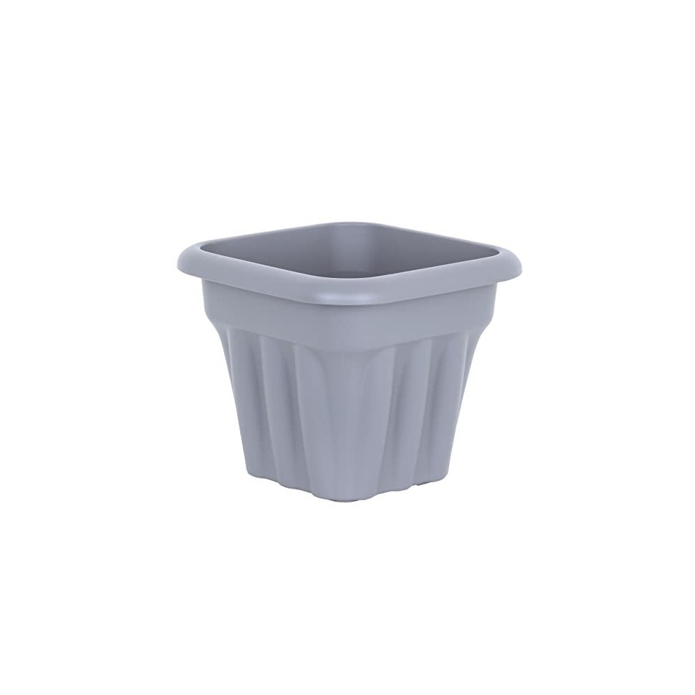 Wham Vista Upcycle Grey Recycled Plastic Square Planter 25cm 6 Pack - image 5