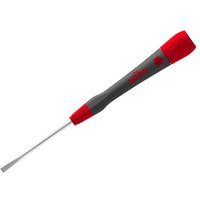Wiha Picofinish slotted screwdriver, 4.0 x 60mm, with red and black handle, slim metal shaft.