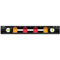 Black Wiha Electricians Spirit Level with red and orange gradient accents, featuring two green bubble vials.