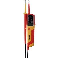 Wiha Emobility tester, red and yellow, dual probes, digital display, measures 12-1000 V AC.
