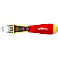Red and yellow Wiha non-contact voltage detector with LED indicator and ergonomic grip.