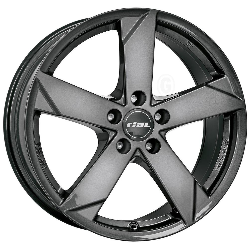 Wolfrace Eurosport Kodiak alloy wheels in graphite, featuring a sleek 5-spoke design, 19x8 inch size, ET38 offset, and 70.1mm centre bore, sold as a set of four.