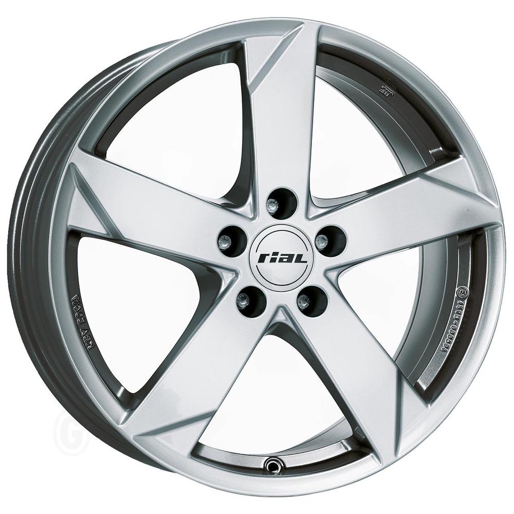 Wolfrace Eurosport Kodiak alloy wheel in Polar Silver, 17x7 inches, features five spokes, a shiny finish, and specifications of ET39, 5x114.3 PCD, and 60.1mm centre bore.