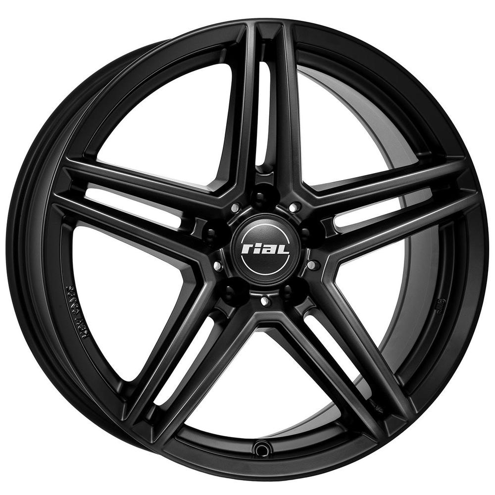 Wolfrace Eurosport M10 alloy wheel in racing black, featuring a sleek five-spoke design, 18x8 inch size, ET48 offset, 5x112 PCD, and 66.5mm centre bore.