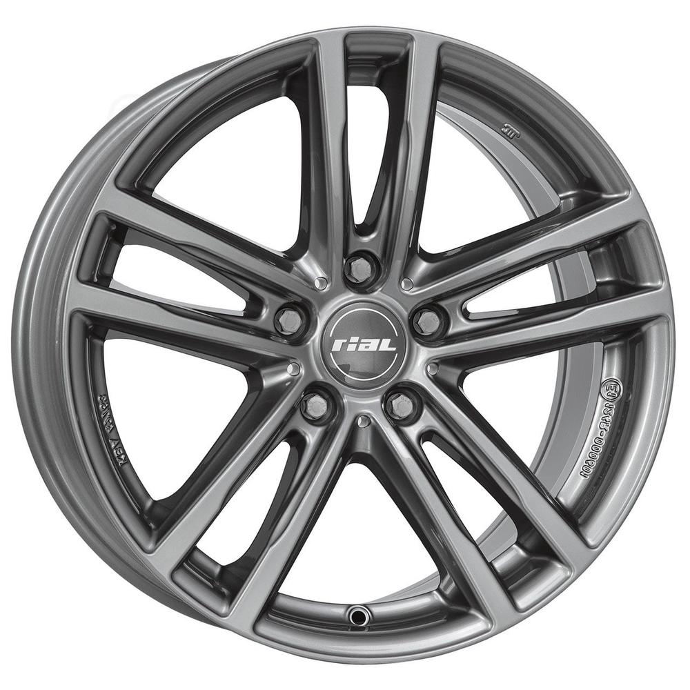 Wolfrace Eurosport X10 alloy wheel in gunmetal finish, 17x7.5 inches, ET43, 5x120 PCD, featuring a sleek multi-spoke design and a 72.6mm centre bore.