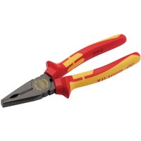 XP1000 VDE Combination Pliers, 200mm, with red and yellow insulated handles and black serrated jaws.