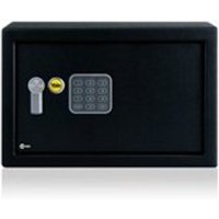 Black Yale YSV/200/DB1 safe with digital keypad and key lock on front panel.