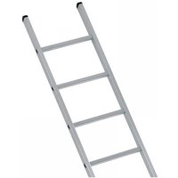 Silver Zarges industrial single aluminium ladder, 2.49m, 8 rungs, with black end caps.