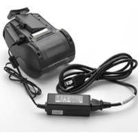 Black Zebra P1031365-042 power adapter with attached cable and plug, compact rectangular design.