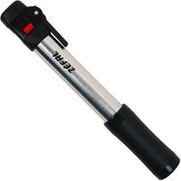 Silver Zefal Air Profil Switch mini hand pump with black handle and red switch, capable of 100psi inflation.
