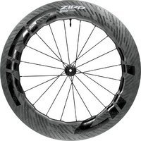 Zipp 858 NSW carbon tubeless front wheel, 700C, with disc brake, center locking, ZR1SL hub, and Ceric bearings.