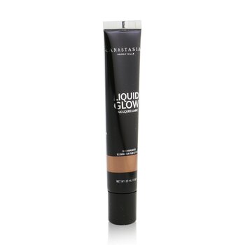 Rose gold liquid highlighter in a sleek black tube with white text, featuring a twist cap and a 20ml capacity, ideal for adding a luminous glow to the skin.