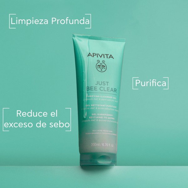 APIVITA Just Bee Clear Purifying Cleanser Gel 200ml - image 3