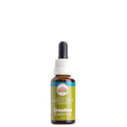 Brown glass dropper bottle with a white cap, featuring a colorful label that includes a logo and the text "Creative Bush Flower Essence 30ml" in green and blue.