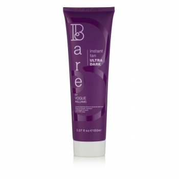 Purple tube of Bare by Vogue Instant Tan in Ultra Dark, 150ml, featuring bold white lettering and a sleek design, ideal for achieving a deep tan.