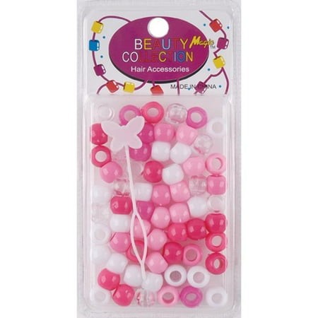 Beauty Collection BEAUTY COLLECTION - Small Round Hair Bead 70PC PINK ASSORTED