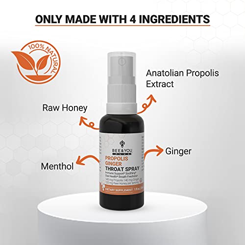 BEE&YOU Propolis Ginger Raw Honey Throat Spray With Menthol 30ml - image 2