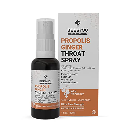 BEE&YOU Bee & You, Propolis Ginger Throat Spray, 1 Fl Oz (30 Ml)