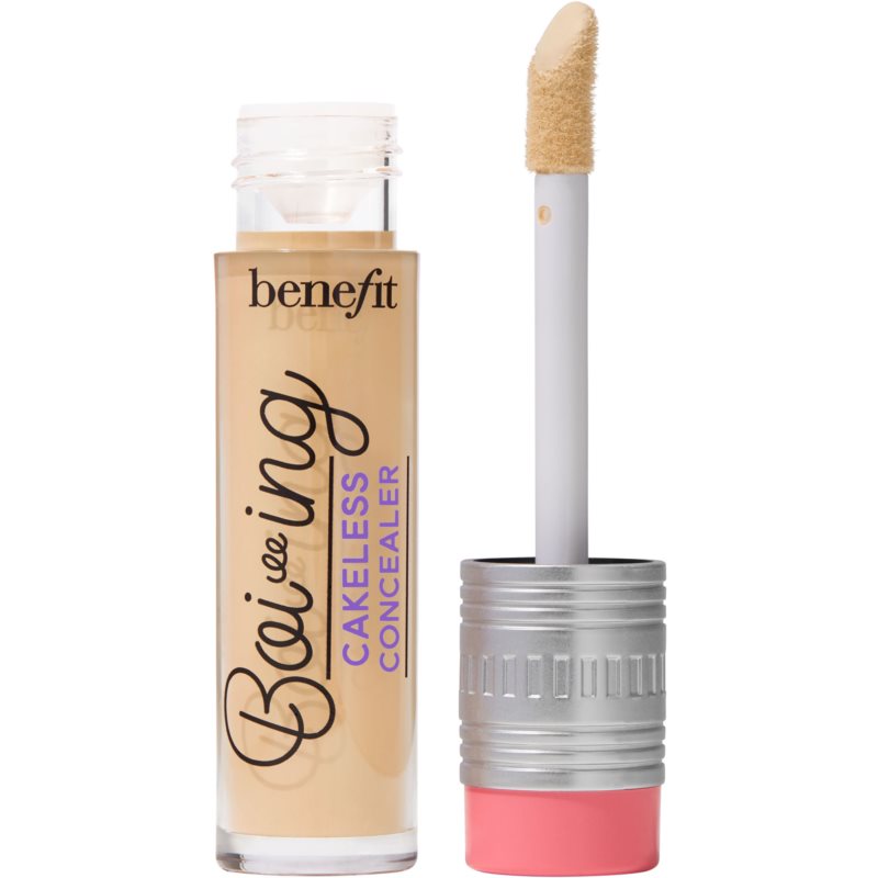 Boi-Ing Cakeless Concealer in Light Golden, featuring a clear tube with a silver cap and a soft applicator tip, showcasing a creamy beige liquid inside.