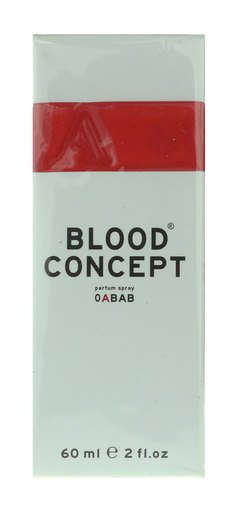 White rectangular box with a bold red stripe at the top, featuring the text "BLOOD CONCEPT" in black and "OABAB" below, with a capacity of 60 ml displayed at the bottom.