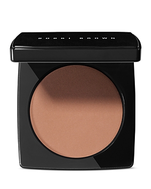 Bobbi Brown Bronzing Powder in a sleek black compact with a smooth, matte finish and a warm, medium brown powder inside.