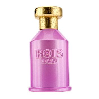 A pink glass bottle with a gold cap, featuring the embossed text "BOIS 1920" and a classic, elegant design, containing 100 ml of Rosa Di Filare Eau De Toilette.