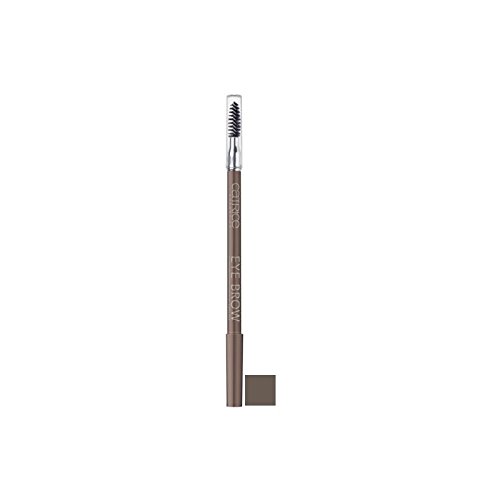 Catrice Eyebrows Stylist 040 in a sleek pencil format, featuring a dark brown shade and a built-in spoolie brush for blending and styling brows.
