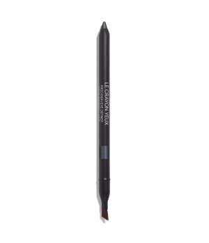 CHANEL LE CRAYON YEUX Eye Definer in grey, featuring a sleek black pencil design with a pointed tip and a flat edge for versatile application.