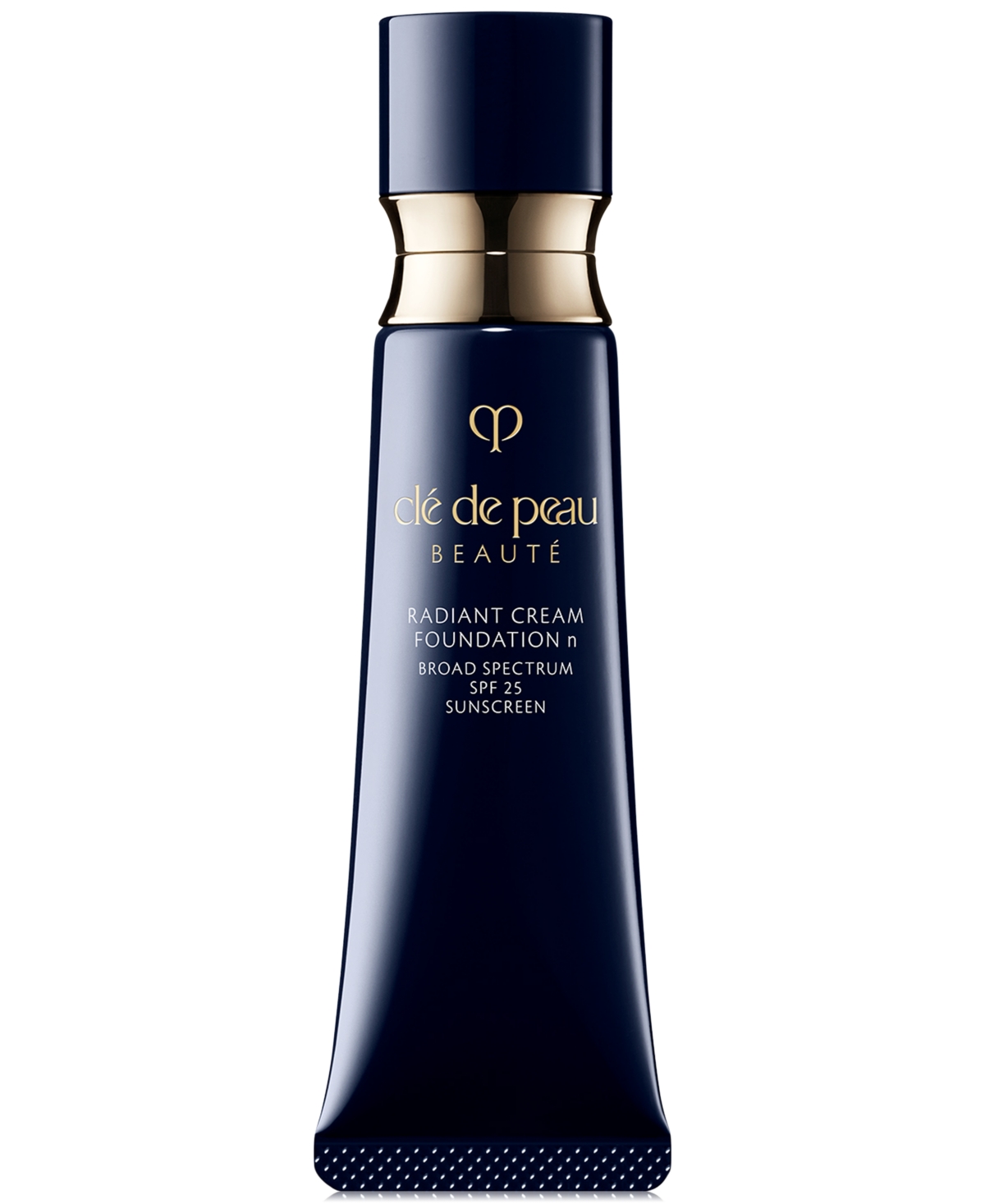 Clé de Peau Beauté Radiant Face Enhancer in Light Ochre, a sleek navy tube with gold accents, featuring SPF 25, designed for a luminous finish, 21ml size.