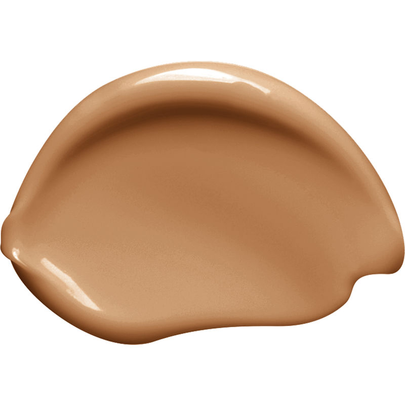 Beige fluid foundation with a creamy texture, showcasing a smooth, glossy finish, ideal for achieving a youthful complexion while providing SPF 15 protection.