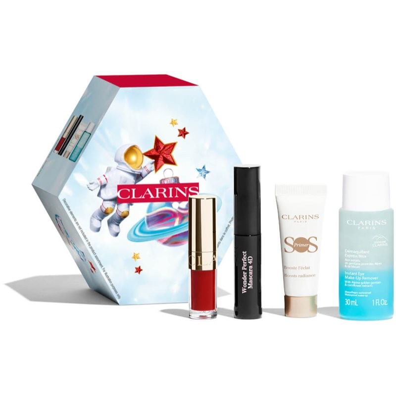 Clarins Make up Essentials Gift Set - Lip Comfort Oil 1.4ml + Clarins SOS Primer White 10ml + Clarins Wonder Perfect Mascara 01 Black 3ml + Clarins Instant Eye Make-up Remover 30ml - image 2