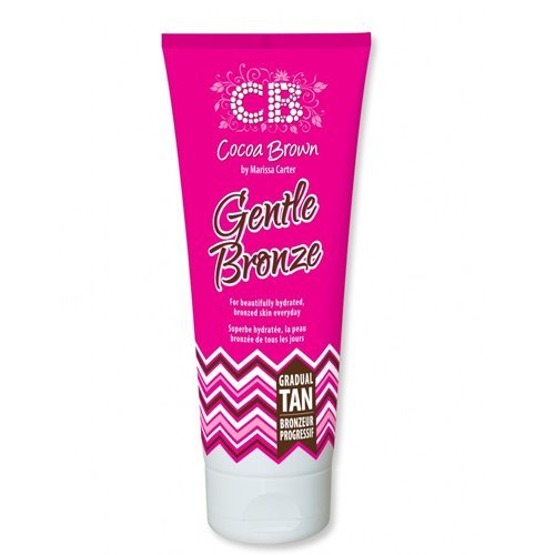 Bright pink tube with a chevron pattern, labeled "Gentle Bronze" in bold white letters, featuring a 200ml capacity and the Cocoa Brown logo at the top.