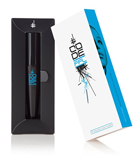 Black box packaging with a sleek design featuring blue accents, containing a black tube labeled "CODE FFL Forget Fake Lashes," promoting natural lash enhancement.