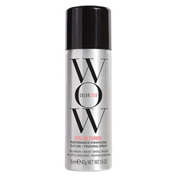 Silver spray can with a black cap, labeled "Style on Steroids" in bold black and red text, designed for texturizing hair, 1.5 oz size.