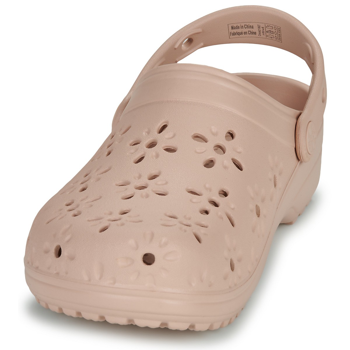 Crocs Classic Floral Cut Out Thermoplastic Pink Caramel Clogs - image 4