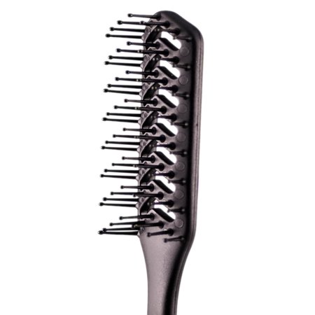 Black Denman D200 Skeleton Vented Styling Brush featuring a lightweight design, vented base for airflow, and widely spaced nylon bristles for easy detangling.