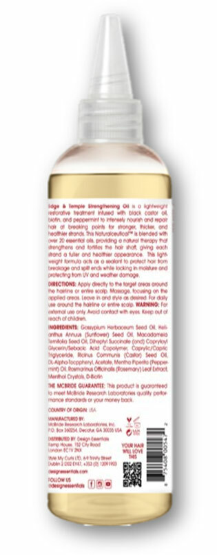 Design Essentials Edge & Temple Strengthening Oil With Biotin & Black Castor Oil 118ml - image 3