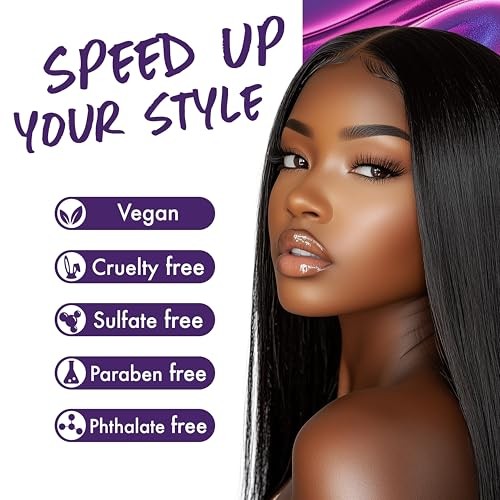Ebin Wonder Weave Bond Hair Bond Glue in a 30 ml black bottle, featuring a sleek design and labels highlighting vegan, cruelty-free, sulfate-free, paraben-free, and phthalate-free attributes.