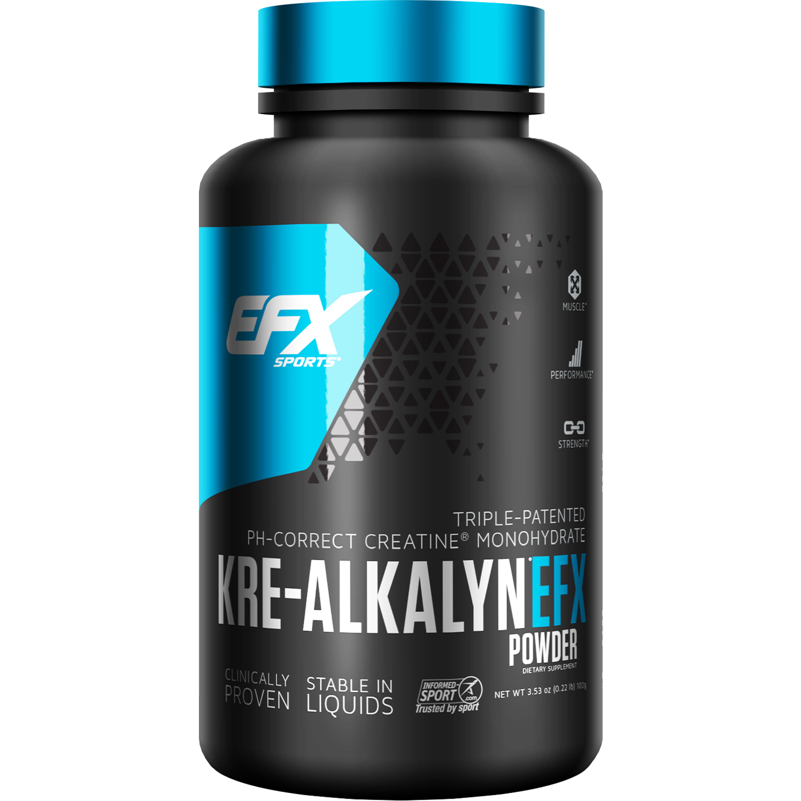 EFX Sports EFX Sports, PH-Correct® Creatine Monohydrate, Kre-Alkalyn EFX Powder, Neutral, 3.53 Oz (100 G)