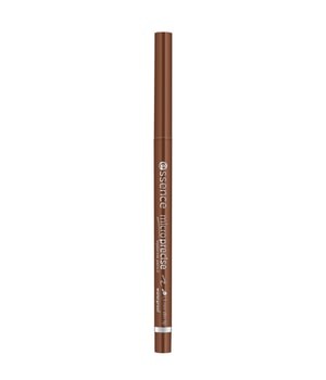 A slim, brown waterproof eyebrow pencil labeled "Essence Micro Precise" in shade Nr. 06 - Auburn, featuring a fine tip for precise application.